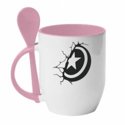 Чашка з ложкою Captain America shield - PrintSalon