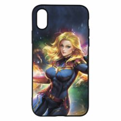 Чехол для iPhone X/Xs Captain marvel art background space