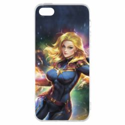 Чехол для iPhone5/5S/SE Captain marvel art background space - PrintSalon