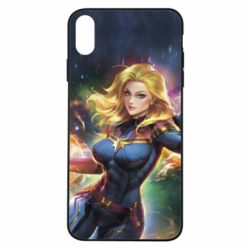 Чехол для iPhone Xs Max Captain marvel art background space