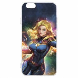 Чехол для iPhone 6/6S Captain marvel art background space - PrintSalon
