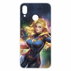 Чехол для Huawei P Smart Plus 2018 Captain marvel art background space - PrintSalon