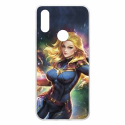 Чехол для Xiaomi Redmi 7 Captain marvel art background space - PrintSalon