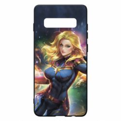Чехол для Samsung S10+ Captain marvel art background space - PrintSalon