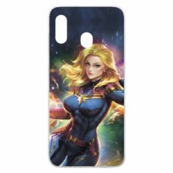 Чехол для Samsung A20 Captain marvel art background space - PrintSalon