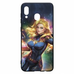 Чехол для Samsung A30 Captain marvel art background space - PrintSalon