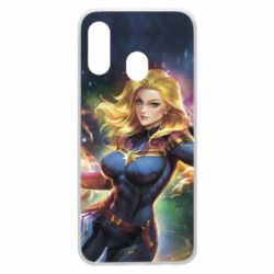 Чехол для Samsung A40 Captain marvel art background space - PrintSalon