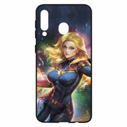 Чехол для Samsung M30 Captain marvel art background space - PrintSalon