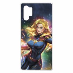 Чехол для Samsung Note 10 Plus Captain marvel art background space - PrintSalon