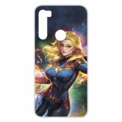 Чехол для Xiaomi Redmi Note 8 Captain marvel art background space - PrintSalon