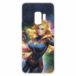 Чехол для Samsung S9 Captain marvel art background space - PrintSalon