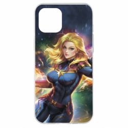 Чехол для iPhone 12 Pro Max Captain marvel art background space - PrintSalon