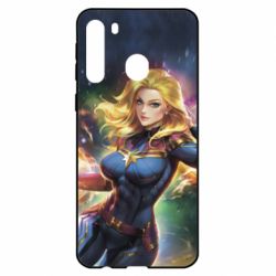 Чехол для Samsung A21 Captain marvel art background space - PrintSalon