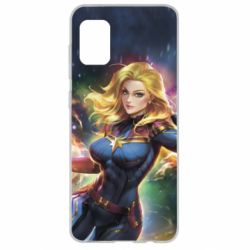 Чехол для Samsung A31 Captain marvel art background space - PrintSalon