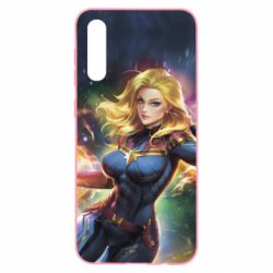 Чехол для Samsung A50 Captain marvel art background space - PrintSalon