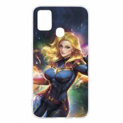 Чехол для Samsung M31 Captain marvel art background space - PrintSalon