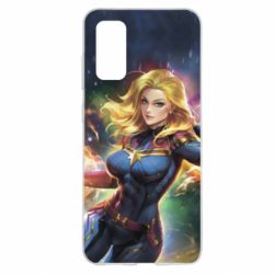 Чехол для Samsung S20 Captain marvel art background space - PrintSalon