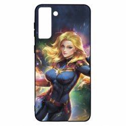 Чехол для Samsung S21+ Captain marvel art background space