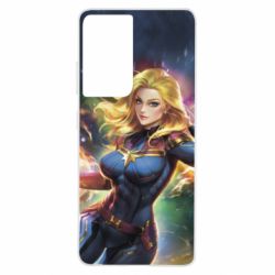 Чехол для Samsung S21 Ultra Captain marvel art background space - PrintSalon