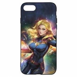 Чехол для iPhone 8 Captain marvel art background space - PrintSalon