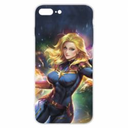 Чехол для iPhone 8 Plus Captain marvel art background space - PrintSalon