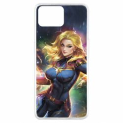 Чехол для Oppo A73 Captain marvel art background space - PrintSalon