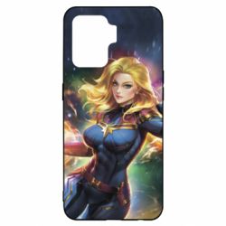 Чехол для Oppo Reno 5 Lite Captain marvel art background space - PrintSalon