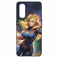 Чехол для Oppo Find X2 Captain marvel art background space - PrintSalon