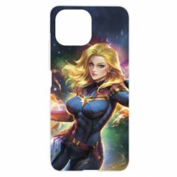 Чехол для Xiaomi Mi11 Lite Captain marvel art background space - PrintSalon