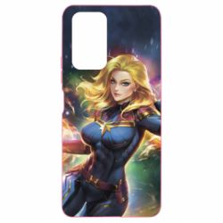 Чехол для Xiaomi Redmi Note 10 Pro Captain marvel art background space - PrintSalon