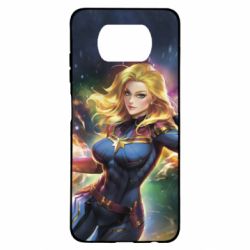 Чехол для Xiaomi Poco X3 Captain marvel art background space - PrintSalon