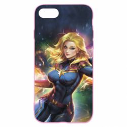 Чехол для iPhone SE 2022 Captain marvel art background space - PrintSalon
