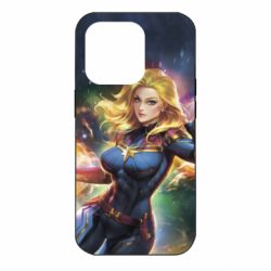 Чехол для iPhone 14 Pro Captain marvel art background space - PrintSalon