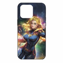 Чехол для iPhone 14 Pro Max Captain marvel art background space - PrintSalon