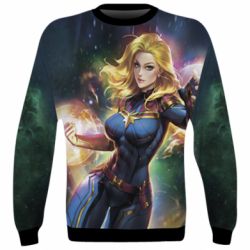 3D свитшот Captain marvel art background space - PrintSalon