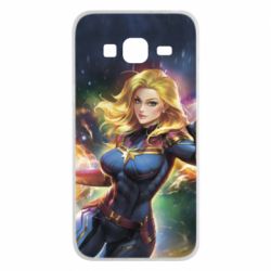 Чехол для Samsung J3 2016 Captain marvel art background space - PrintSalon
