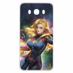 Чехол для Samsung J7 2016 Captain marvel art background space