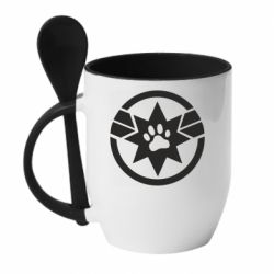 Чашка з ложкою Captain Marvel's Cat - PrintSalon