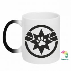 Чашка-хамелеон Captain Marvel's Cat - PrintSalon