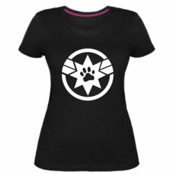 Жіноча преміум футболка Captain Marvel's Cat - PrintSalon