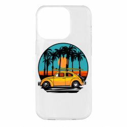 Чехол для iPhone 14 Pro Car and sunset - PrintSalon