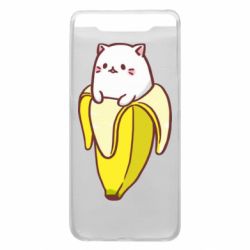 Чехол для Samsung A80 Cat and Banana - PrintSalon