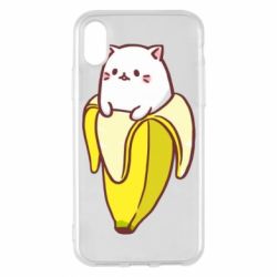 Чехол для iPhone X/Xs Cat and Banana - PrintSalon