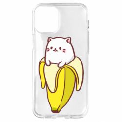 Чехол для iPhone 12 mini Cat and Banana - PrintSalon