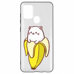 Чехол для Samsung A21s Cat and Banana - PrintSalon