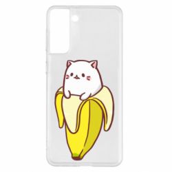 Чехол для Samsung S21+ Cat and Banana - PrintSalon