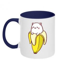 Чашка двухцветная 320ml Cat and Banana - PrintSalon