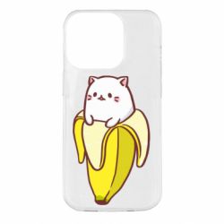 Чехол для iPhone 14 Pro Cat and Banana - PrintSalon
