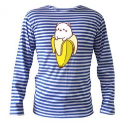 Тельняшка с длинным рукавом Cat and Banana - PrintSalon
