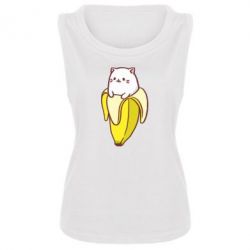 Женская майка Cat and Banana - PrintSalon